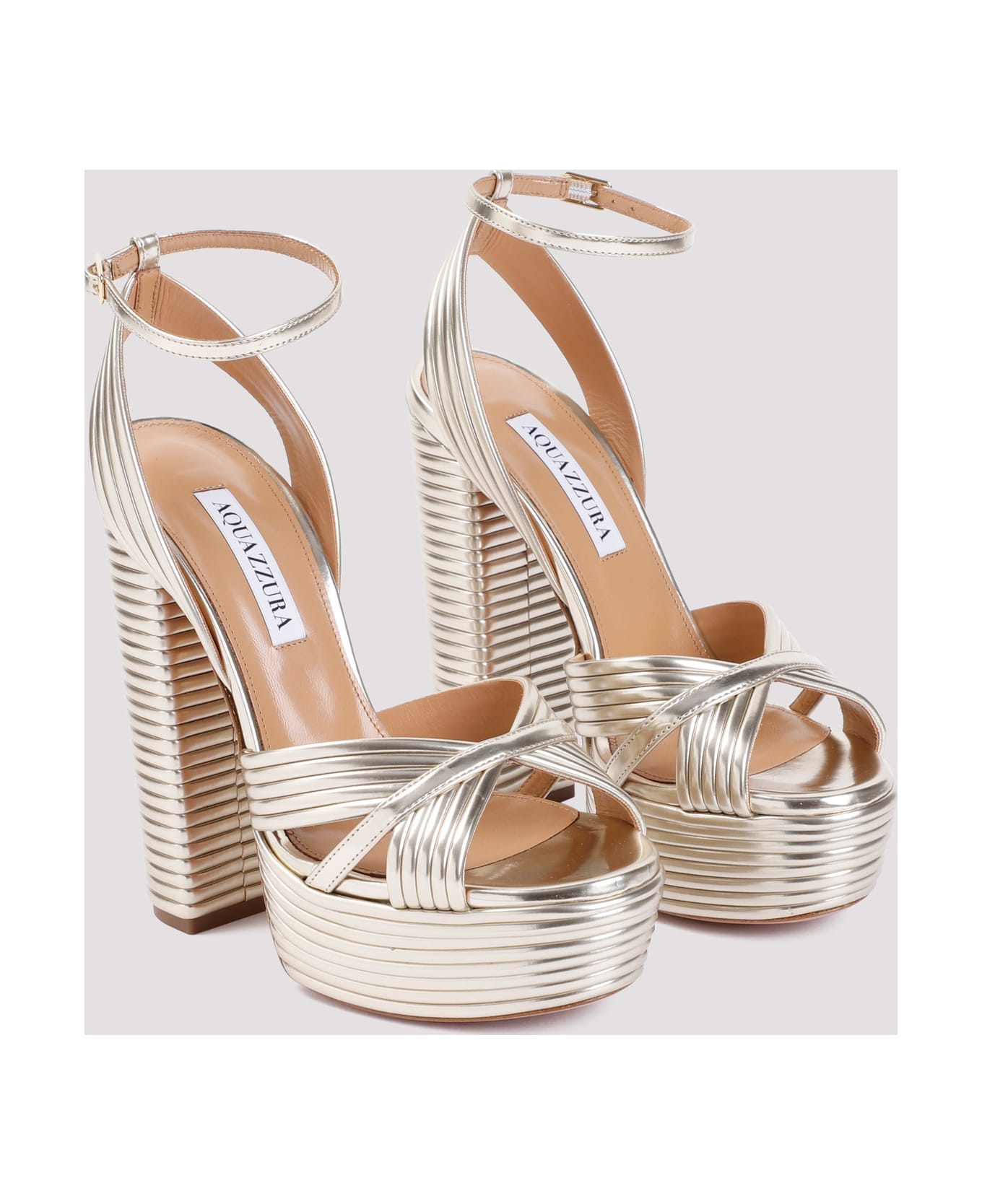 Aquazzura Sundance Plateau Sandals - Light Gold