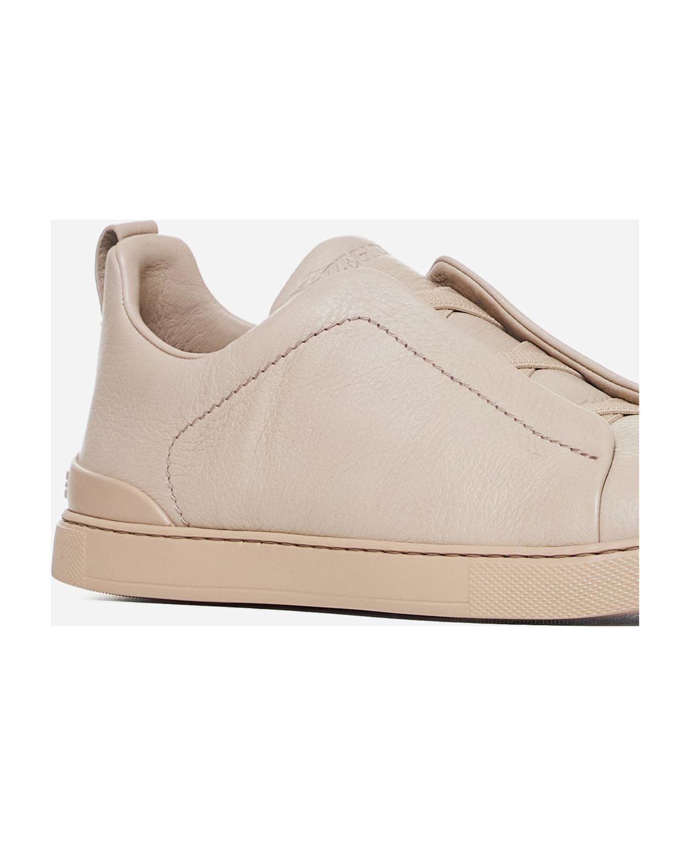 Zegna Triple Stitch Leather Sneakers - DIN