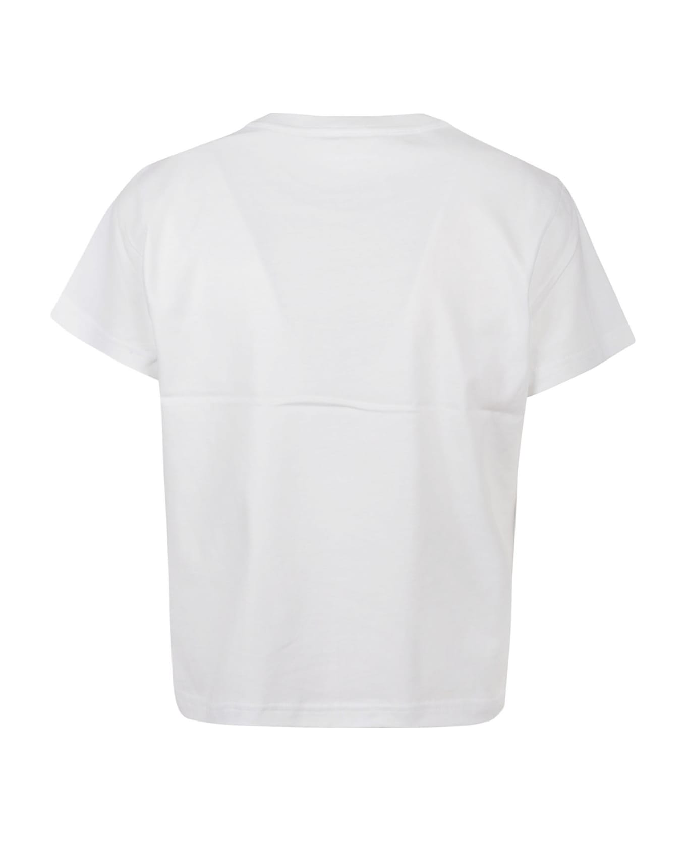 T by Alexander Wang Puff Logo Bound Neck Essential Shrunk T-shirt - White Tシャツ