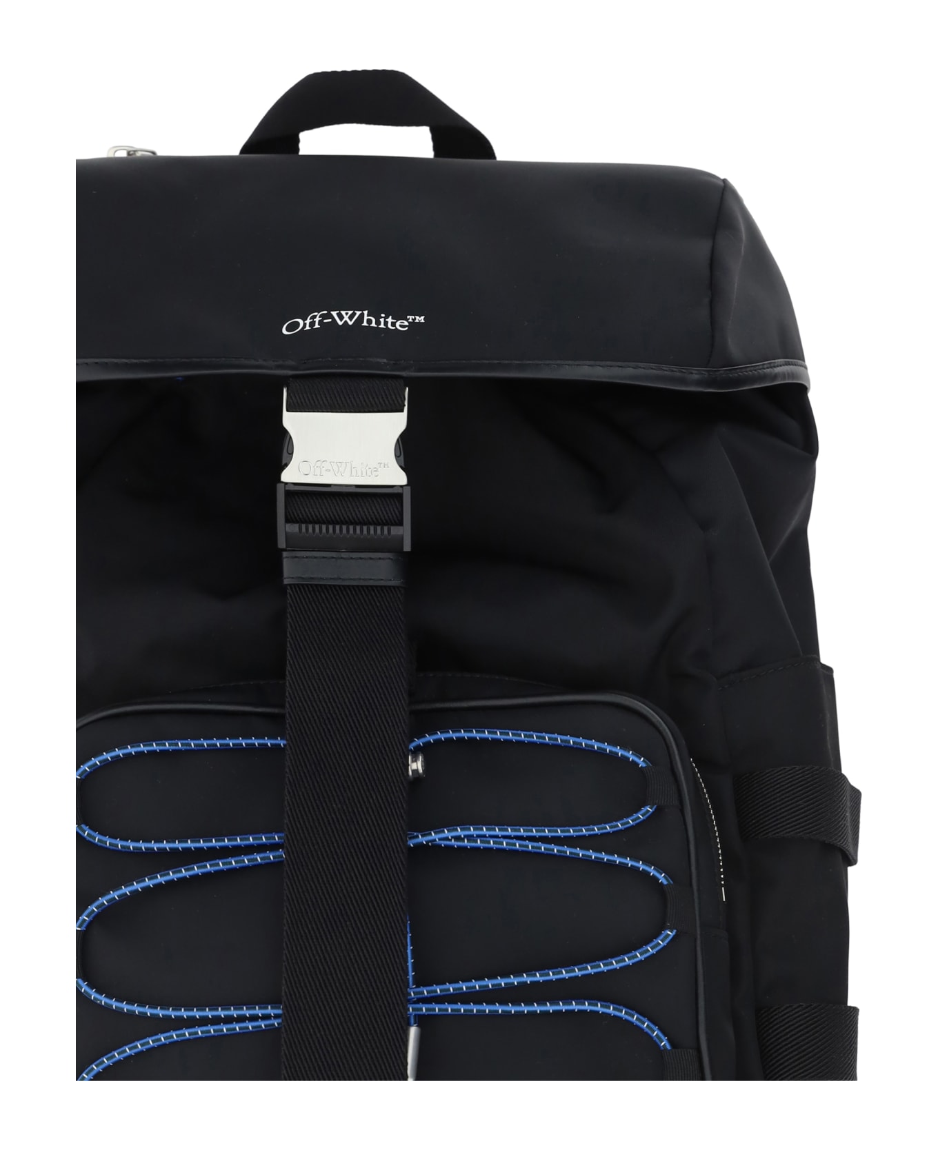 Off-White Nylon Backpack With Logo - black