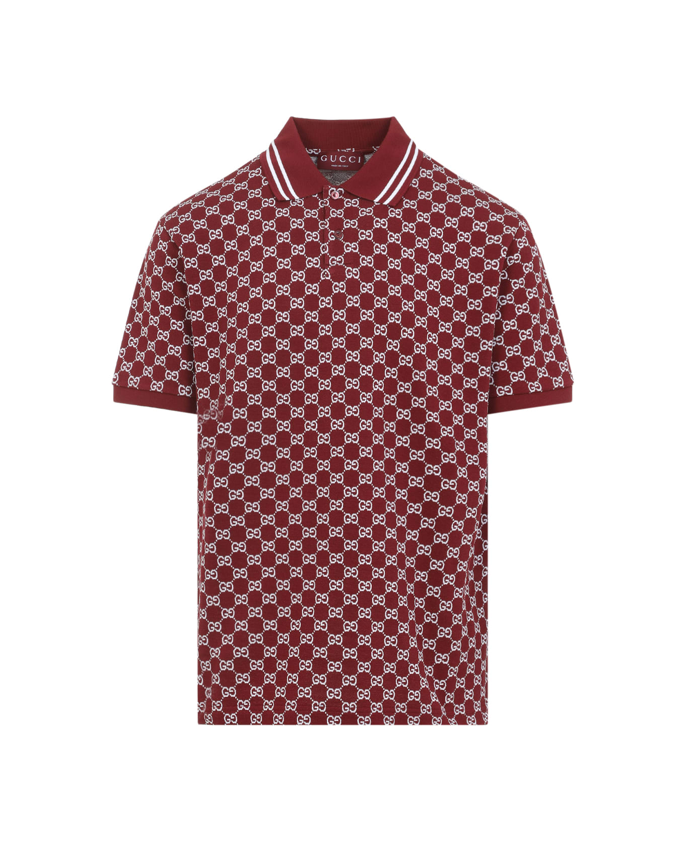 Gucci Short Sleeves Gg Polo - Rosso Ancora White