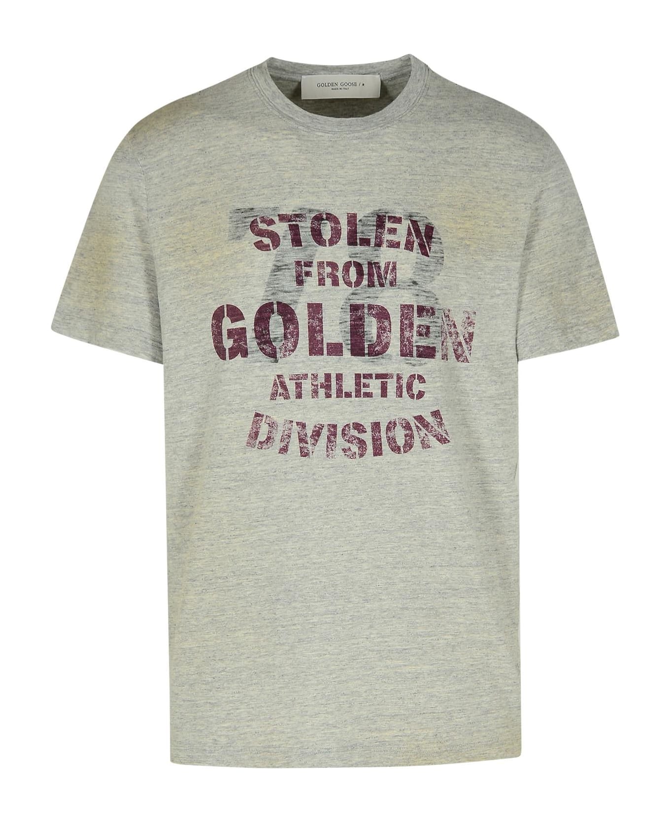 Golden Goose Gray Cotton T-shirt - Red シャツ