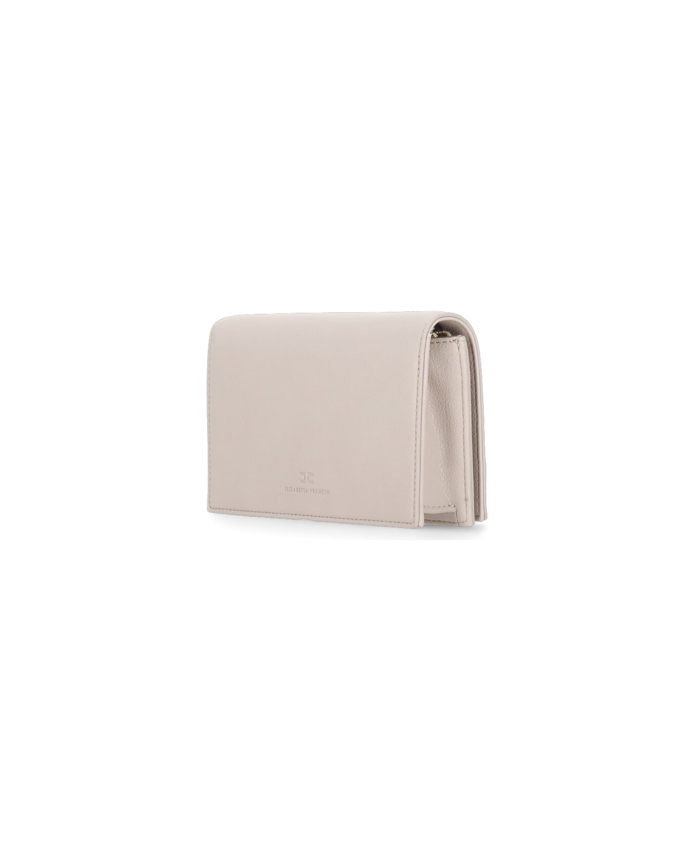Elisabetta Franchi Pochette With Logo - Beige