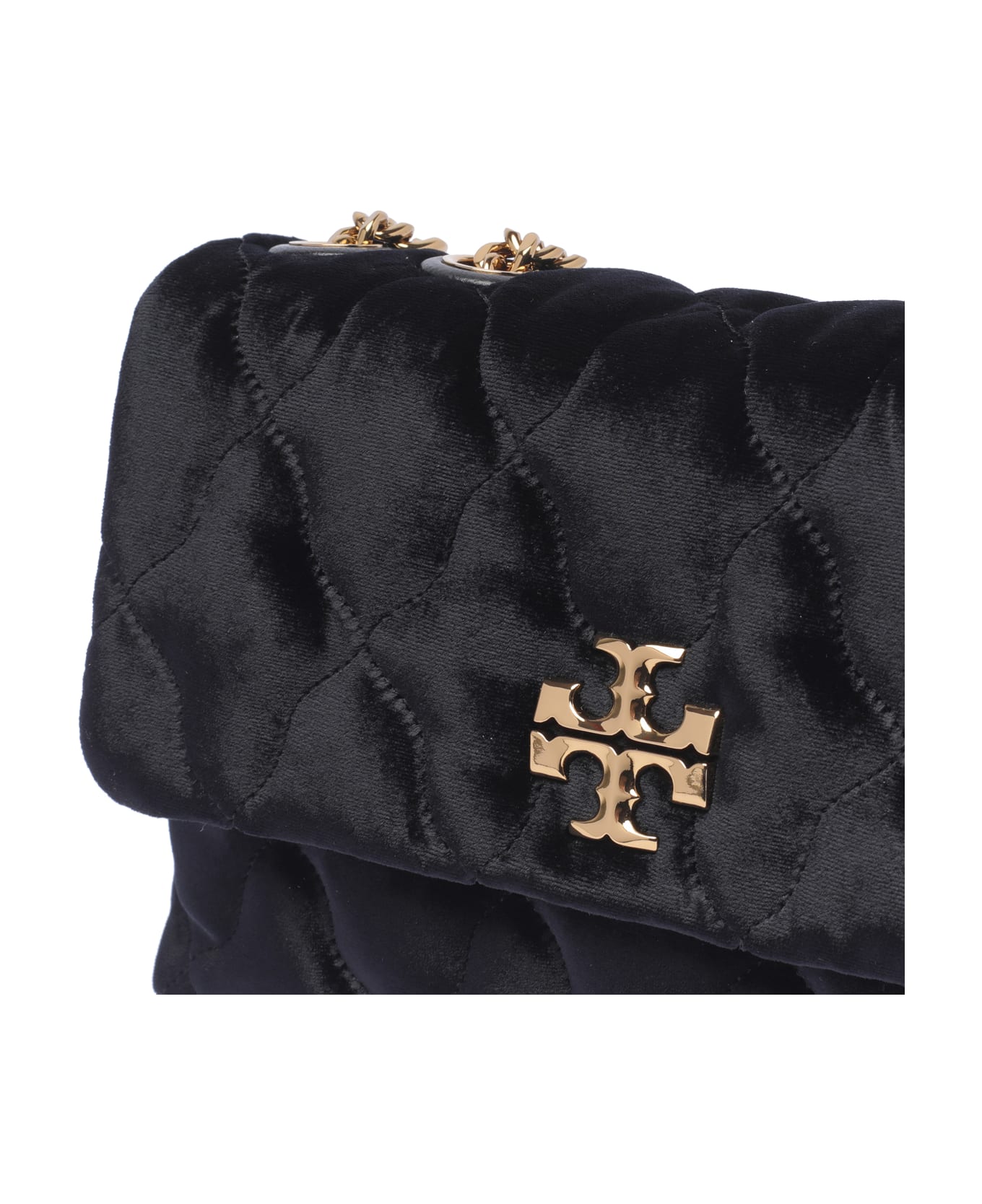Tory Burch Kira Velvet Small Convertible Shoulder Bag - Black
