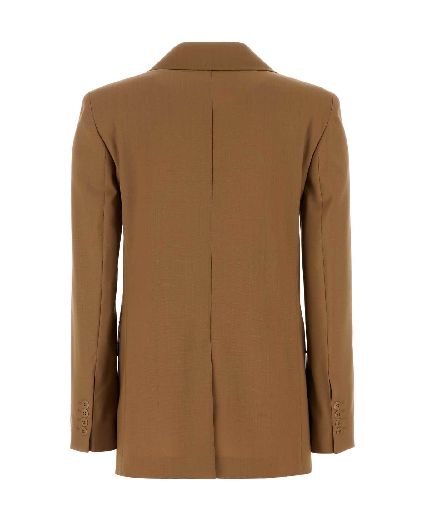 Max Mara Studio Camel Wool Blend Nice Blazer - NOCCIOLA