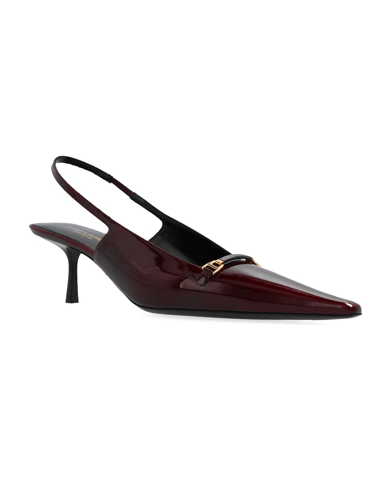Saint Laurent 'carine' Leather Slingback Pumps - Burgundy