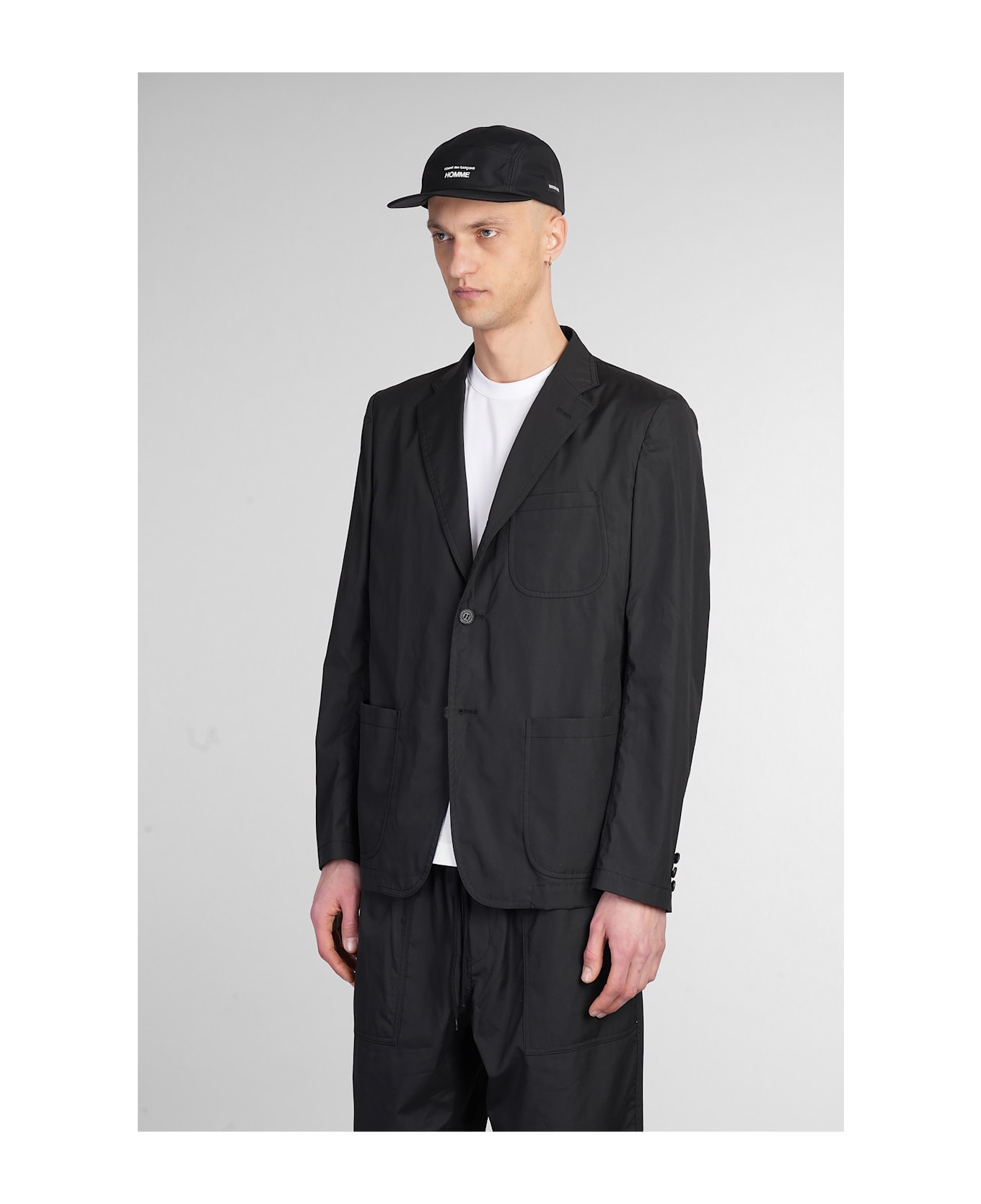 Comme des Garçons Homme Blazer In Black Cotton - black