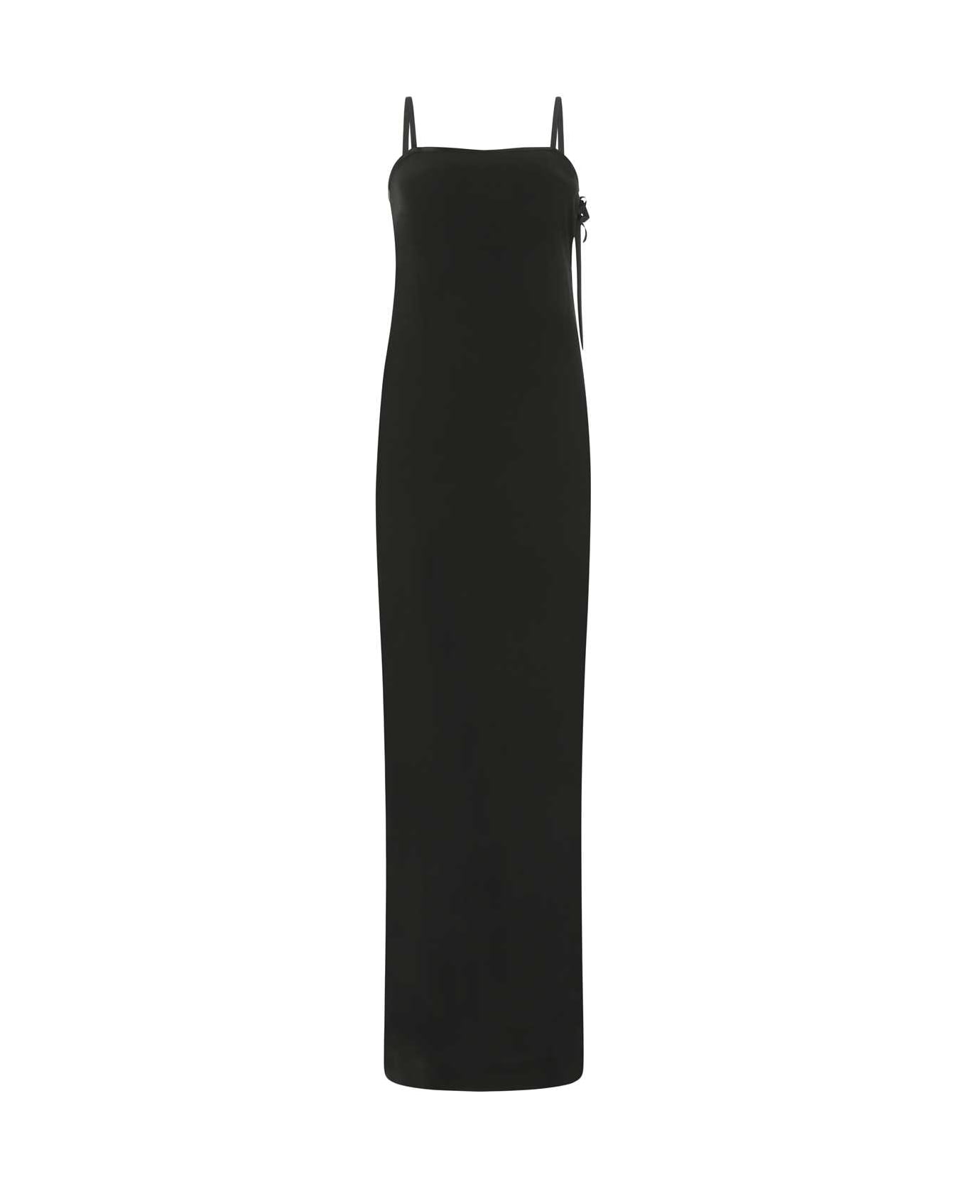 Saint Laurent Black Crepe Long Dress - 1000