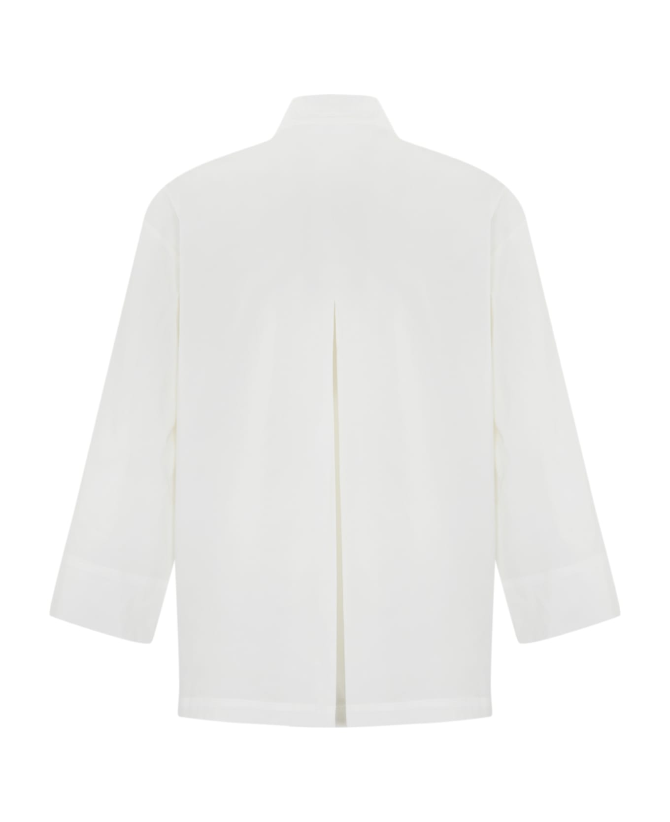 Liviana Conti Kimono Blouse With Cotton Bow - Bianco