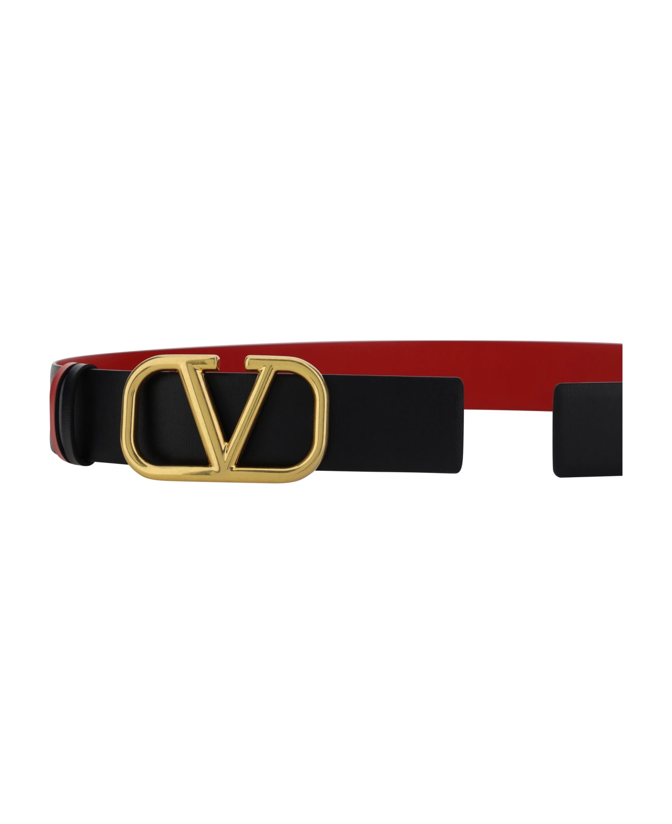 Valentino Garavani 'v-logo' Reversible Signature - Nero-rouge Pur ベルト