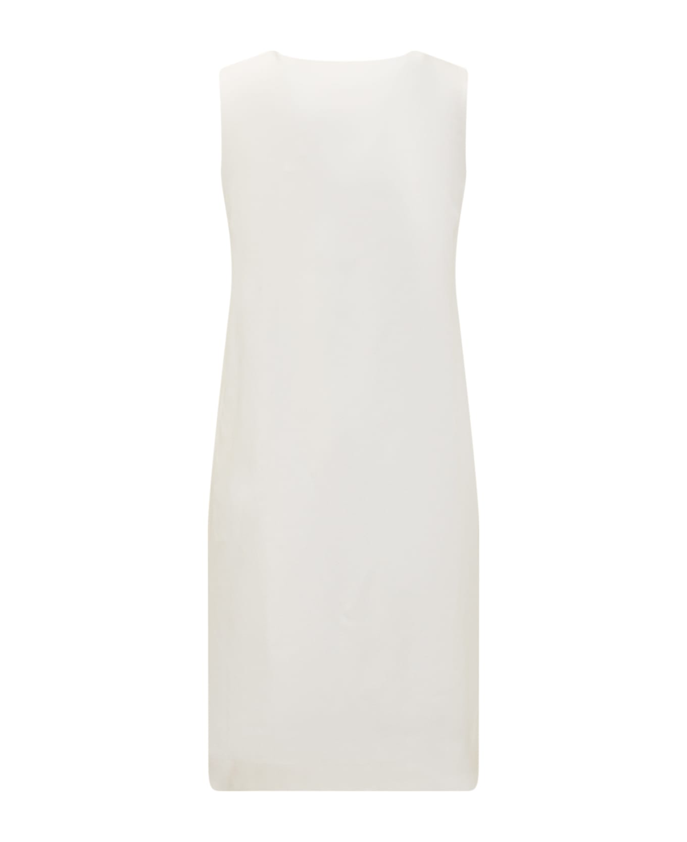 Jil Sander Round Neck Sleeveless Plain Dress - BIANCO