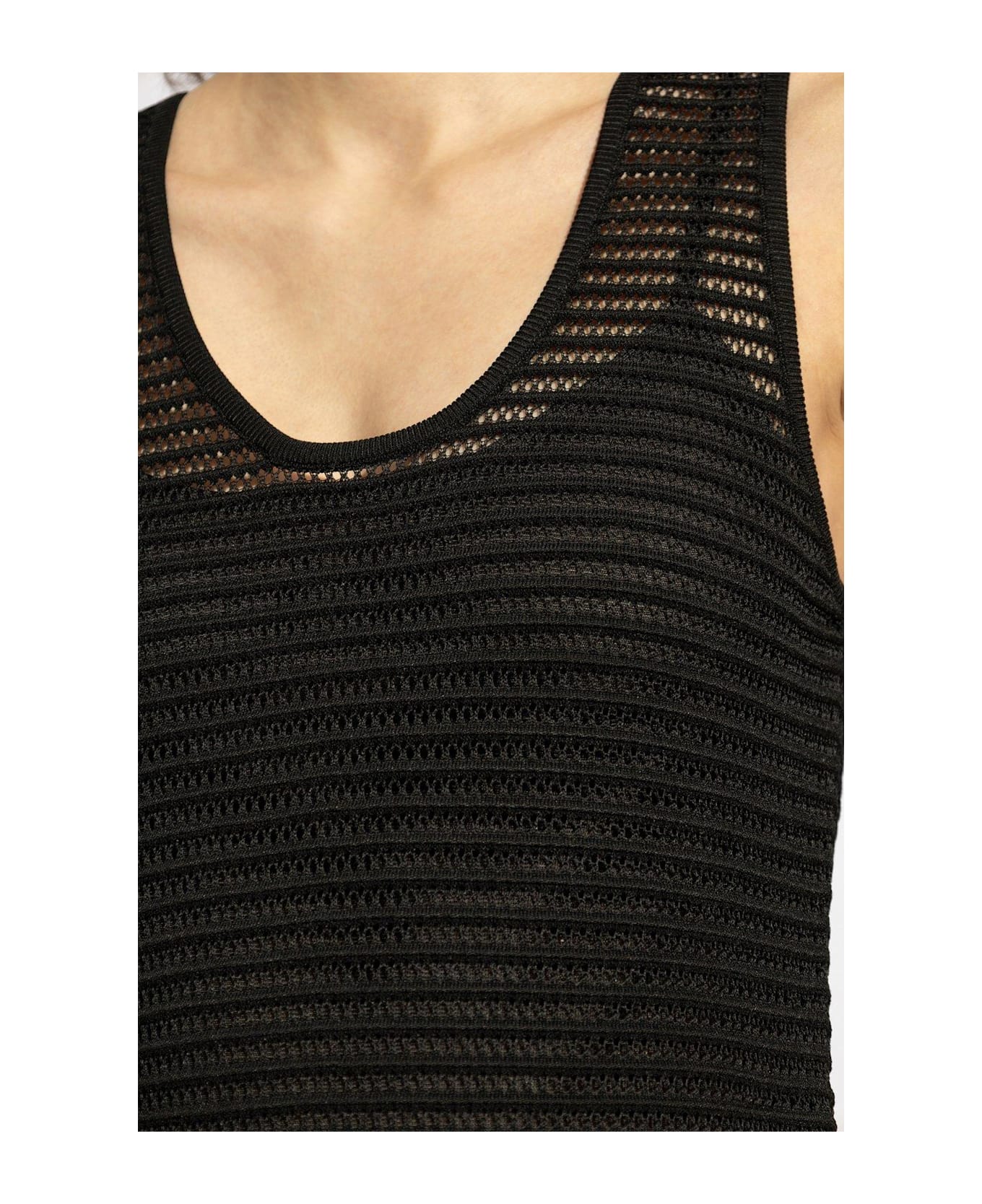 Alaia Short Crinoline Knit Dress - Black