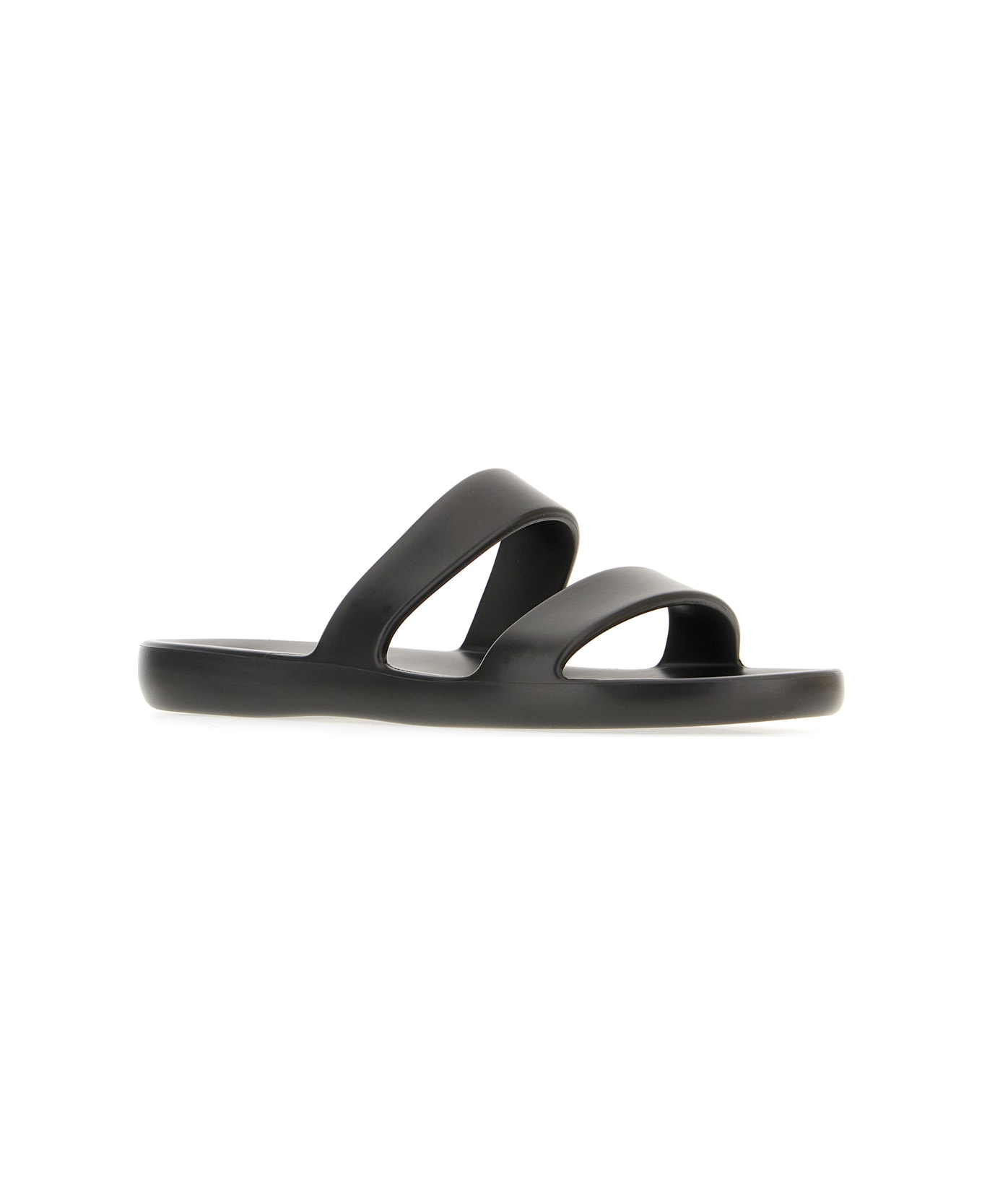 The Row Black Rubber Slippers - BLACK