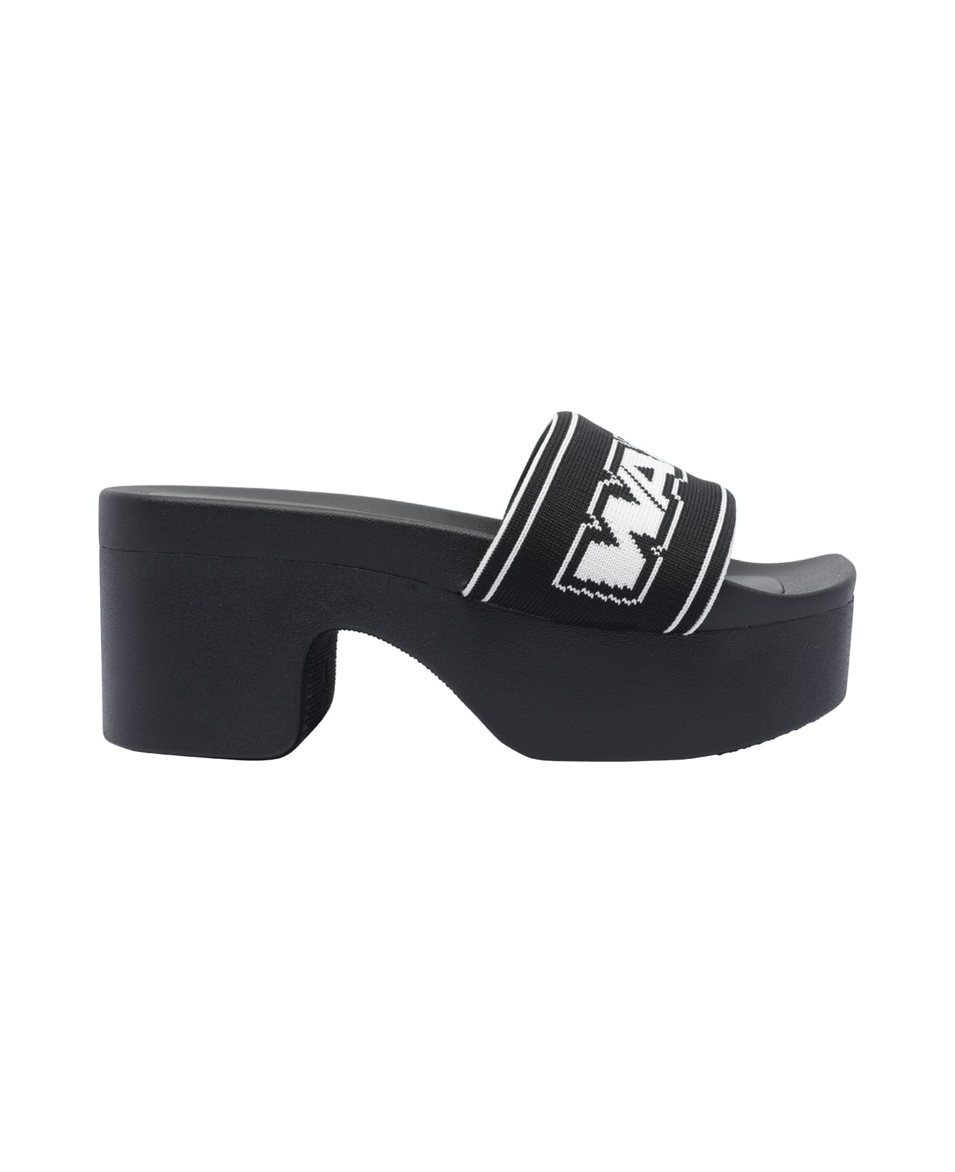 Alexander Wang Logo Plateau Sandals - BLACK