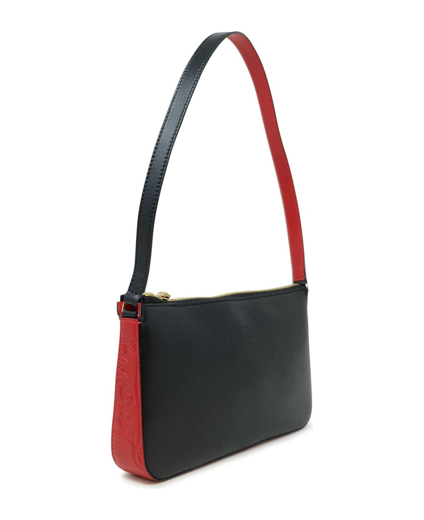 Christian Louboutin Black Leather Loubila Shoulder Bag - BLACK