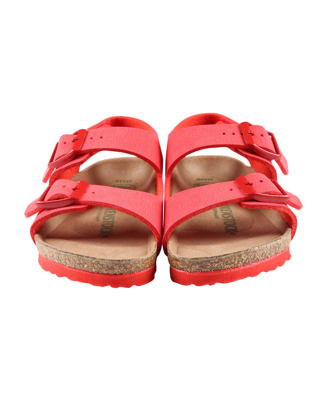 Birkenstock Red Sandals "milano Hl Kids" For Boy With Logo - Red