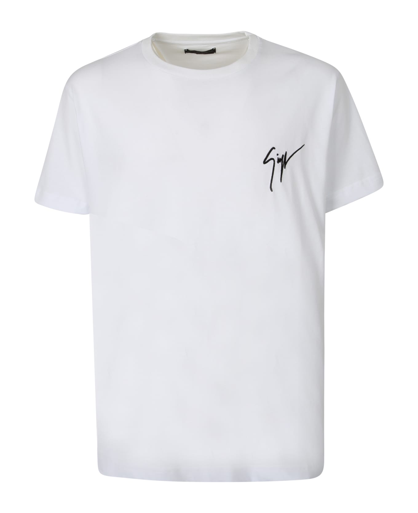 Giuseppe Zanotti Logo Embroidered T-shirt - White シャツ