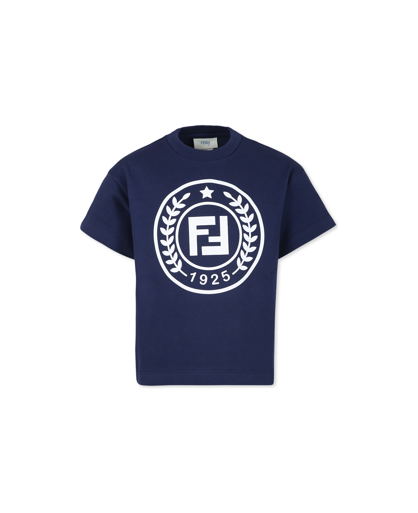 Fendi Blue Sweatshirt For Boy With Logo - Blu