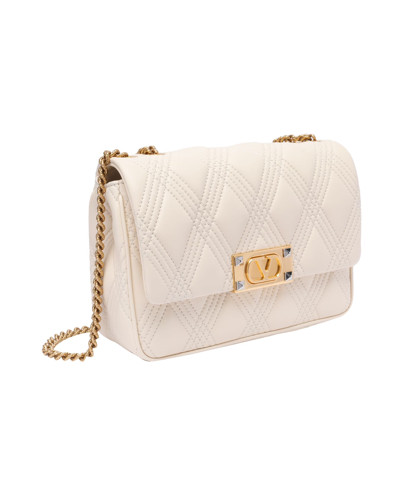 Valentino Garavani Medium Shoulder Bag Quiltie 67 - White