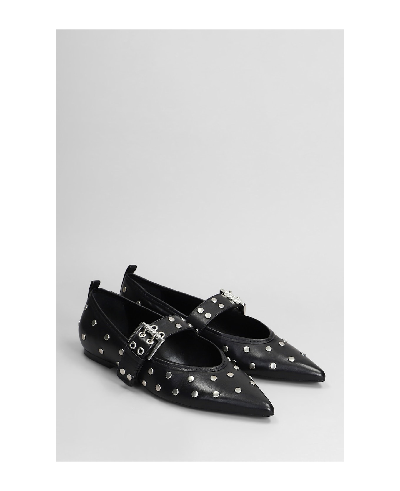Schutz Ballet Flats In Black Leather - black