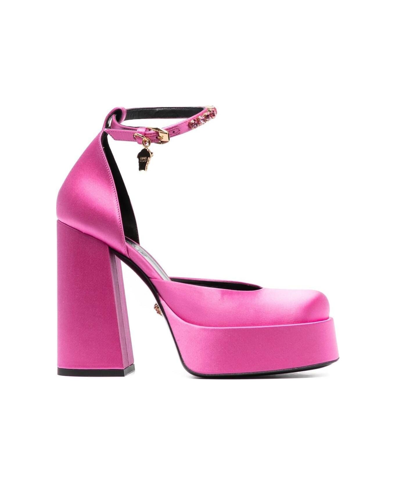 Versace Woman's Pink Satin Pumps - Pink