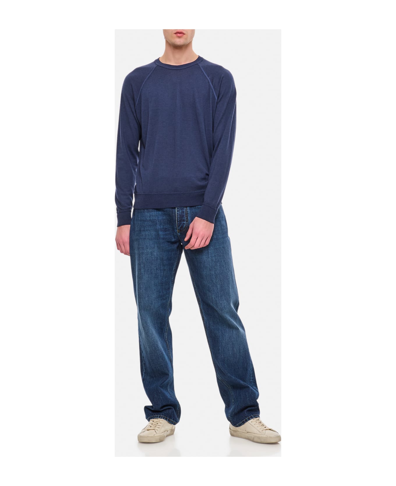 Drumohr Crewneck Cotton Sweatshirt - Blue