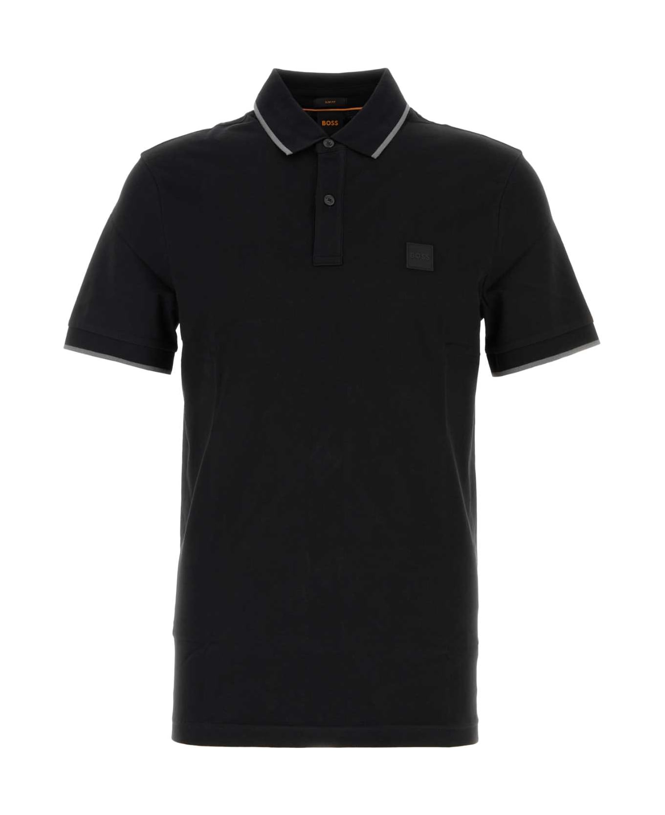 Hugo Boss Black Stretch Piquet Polo Shirt - BLACK