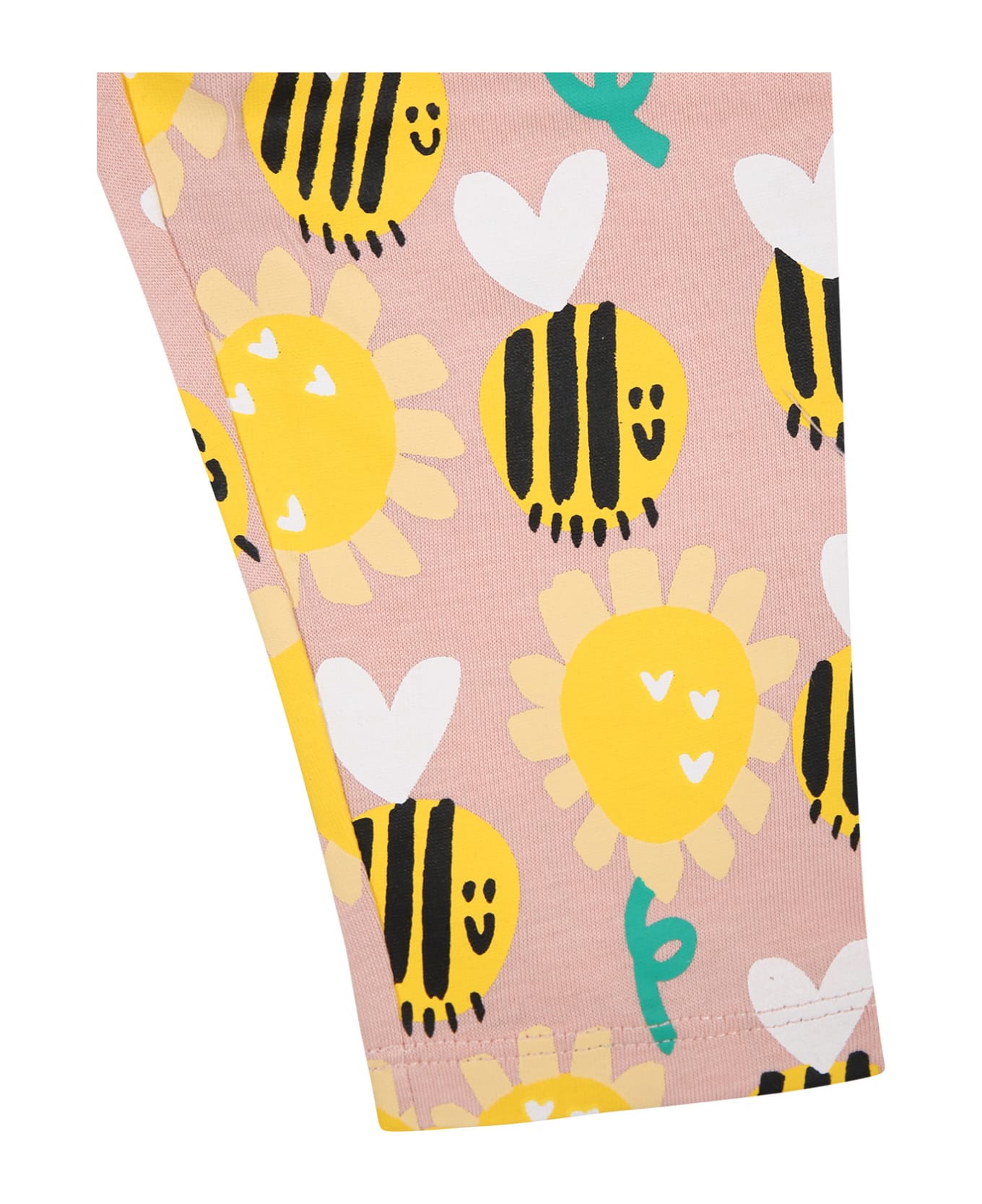 Stella McCartney Kids Pink Leggings For Baby Girl With All-over Bee Print - Pink