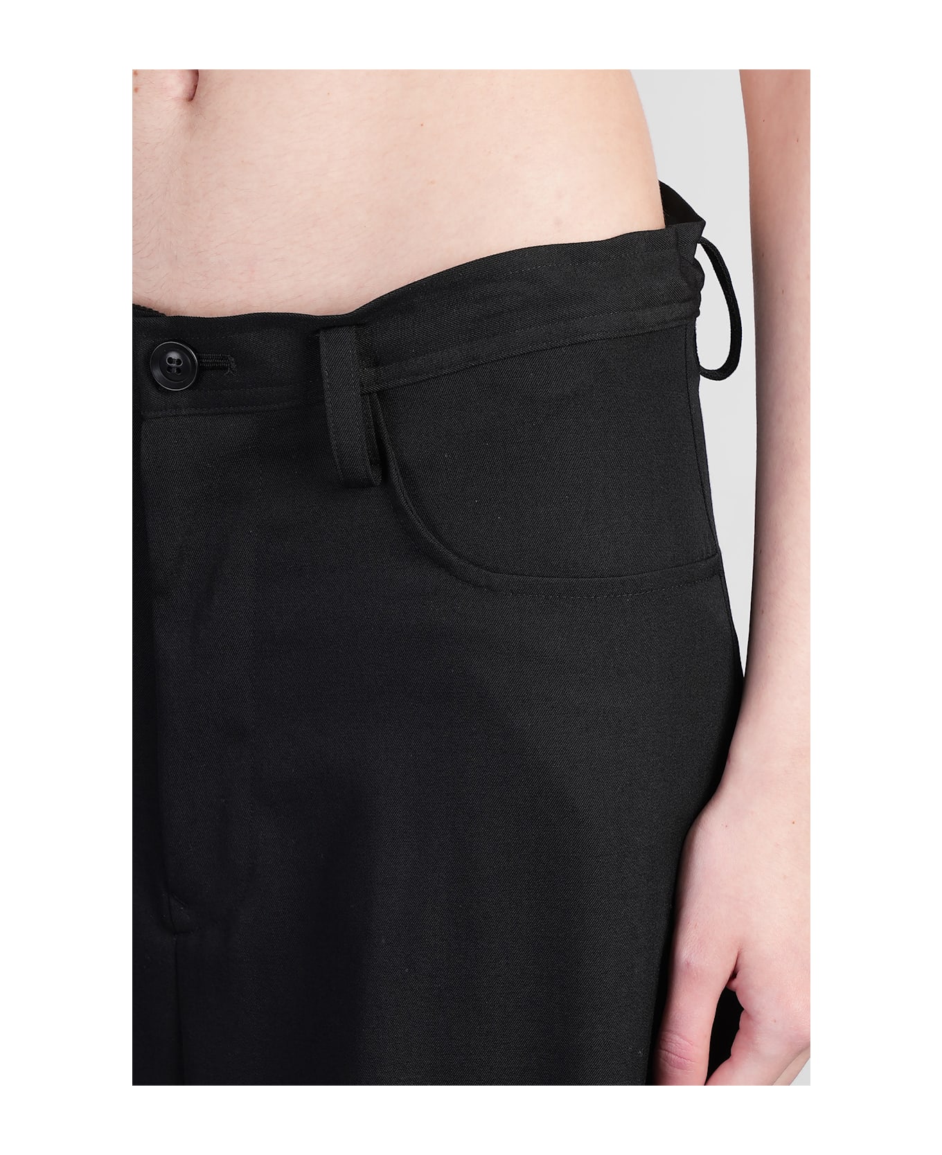 Yohji Yamamoto Pants In Black Wool - black