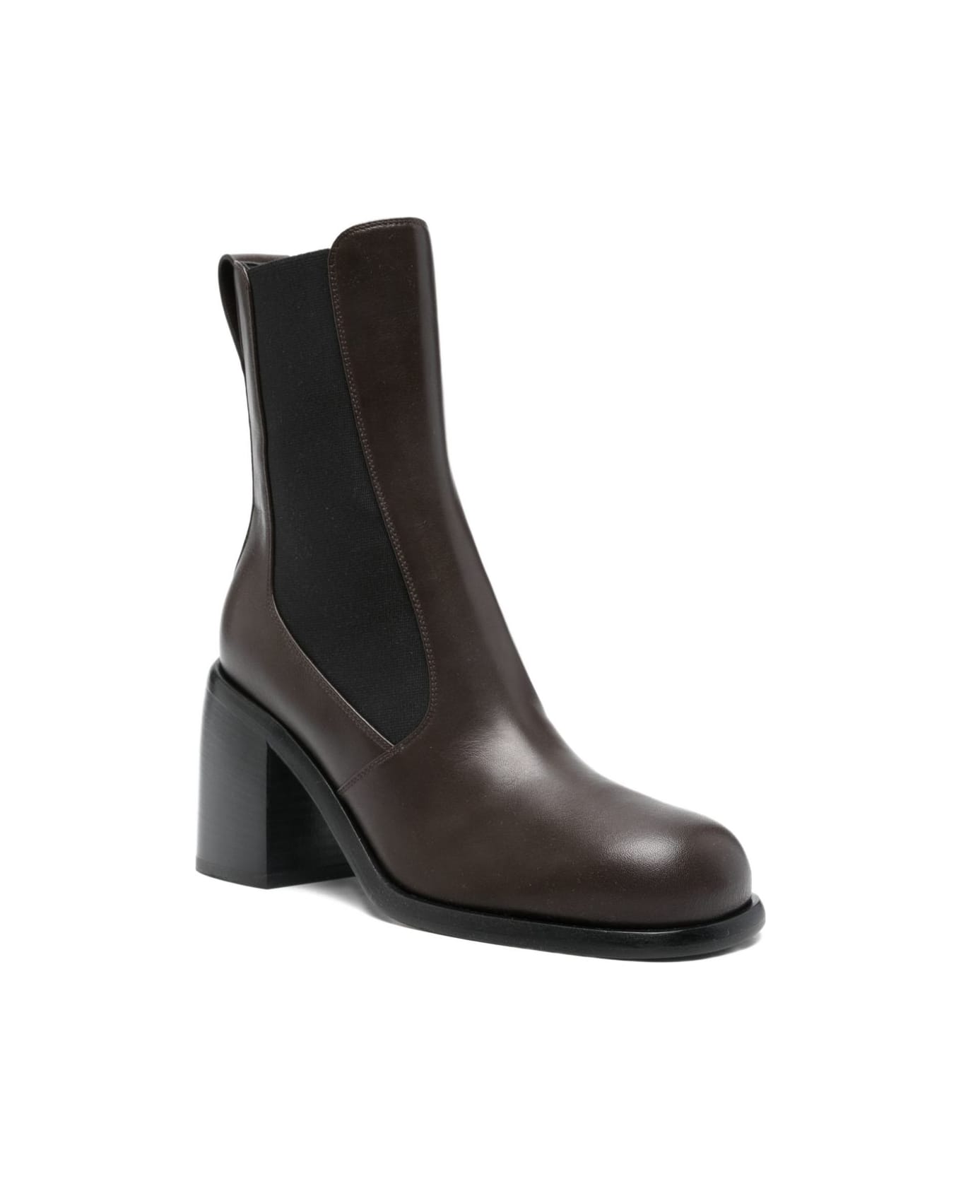 Sergio Rossi Leather Heel Boots - Brown