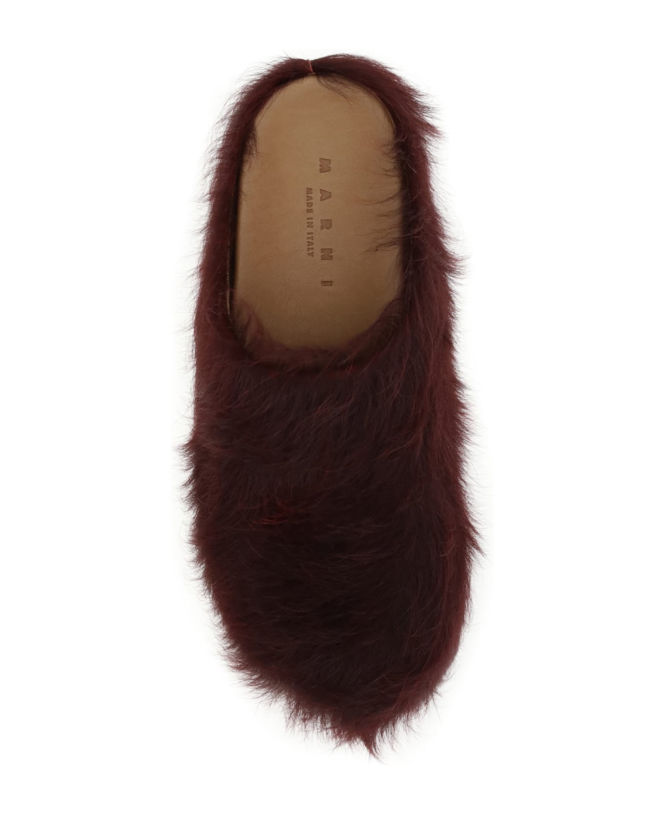 Marni Long-haired Calfskin Fussbett Mules