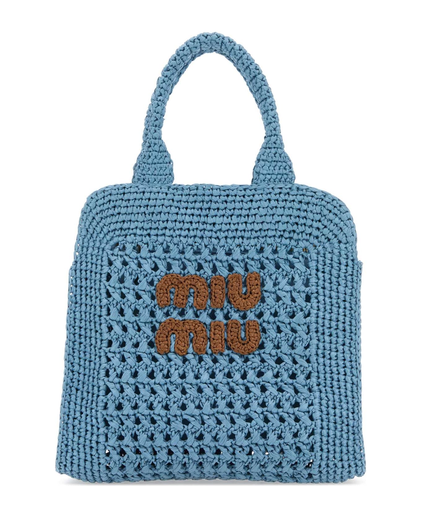 Miu Miu Light Blue Crochet Handbag - CELESTECOGNAC