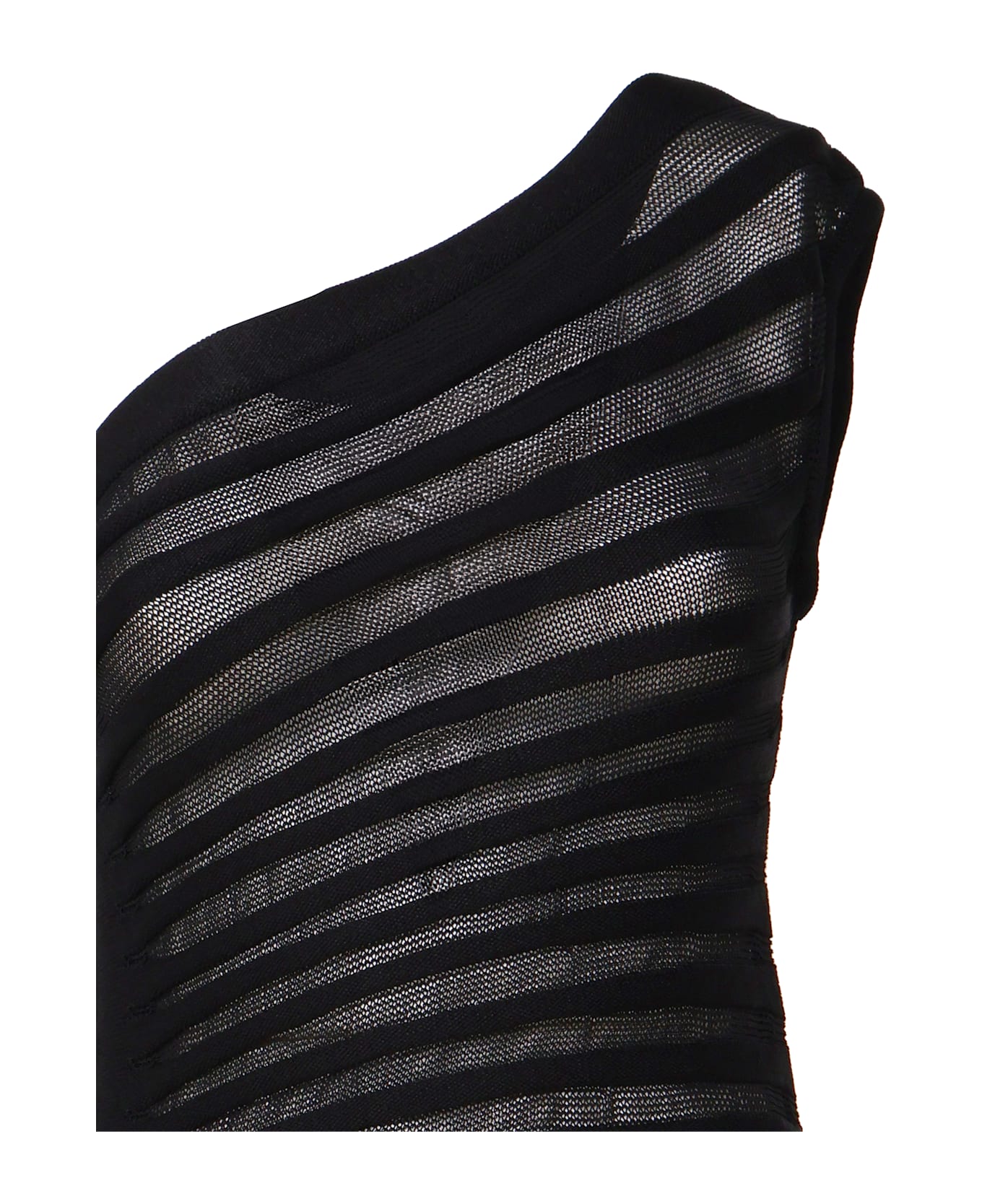 Alaia Asymmetrical 3d Knitted Skeleton Dress - NOIR ALAIA