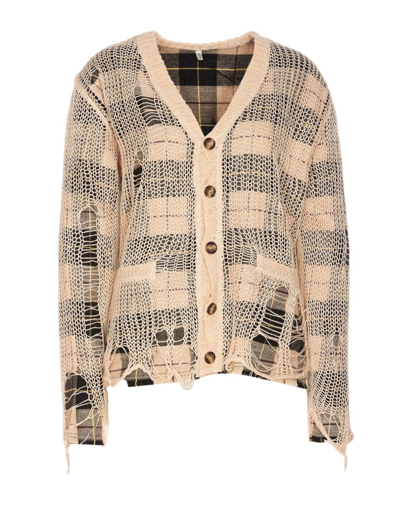 R13 Relaxed Overlay Cardigan - Beige カーディガン