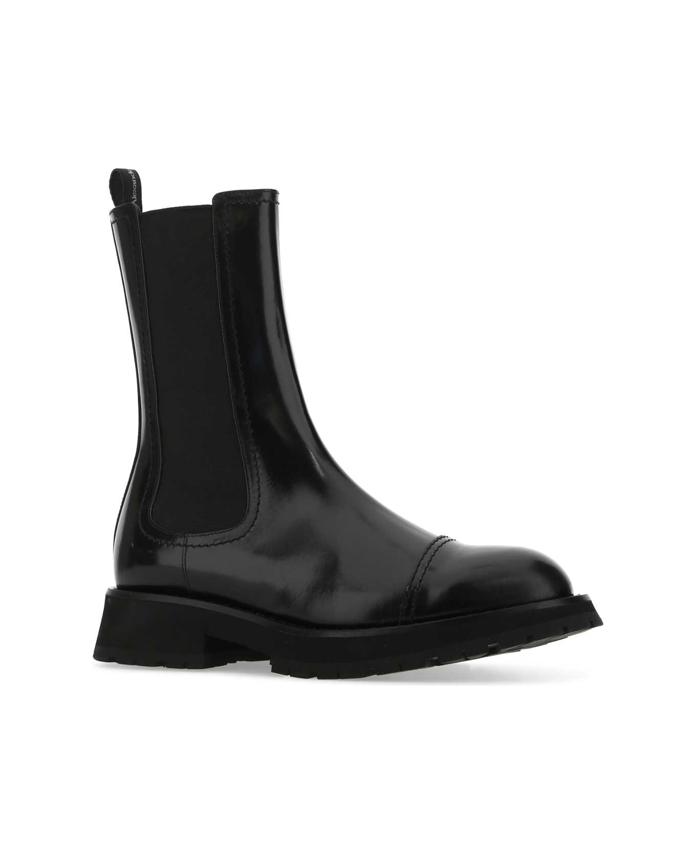 Alexander McQueen Black Leather Ankle Boots - 1000