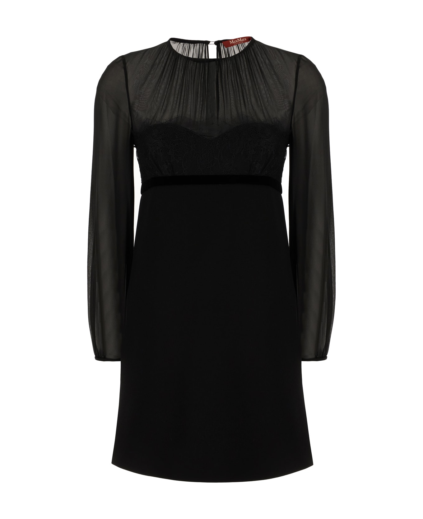 Max Mara Studio Black Silk And Acetate Blend Dress - NERO