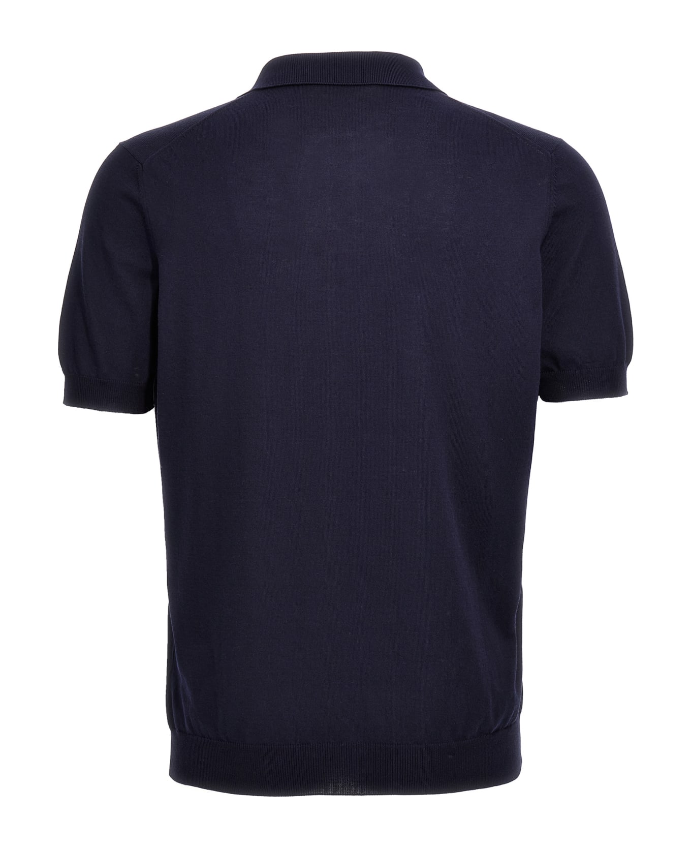 Tagliatore Knitted Polo Shirt - Blue ポロシャツ