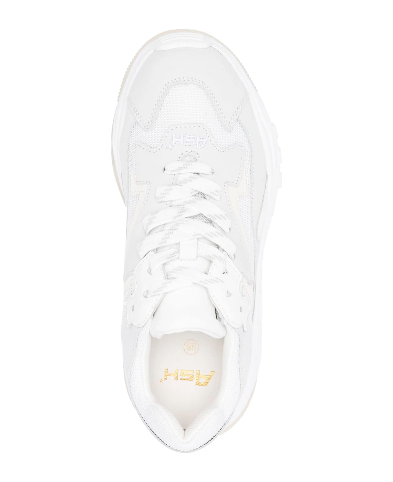 Ash White Calf Leather Sneakers - White