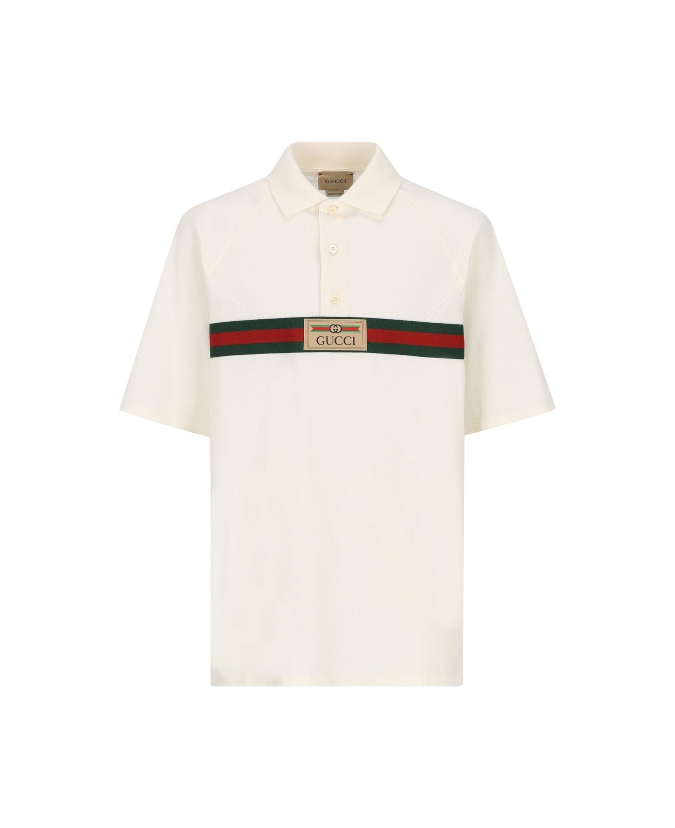 Gucci Logo Patch Short-sleeved Polo Shirt