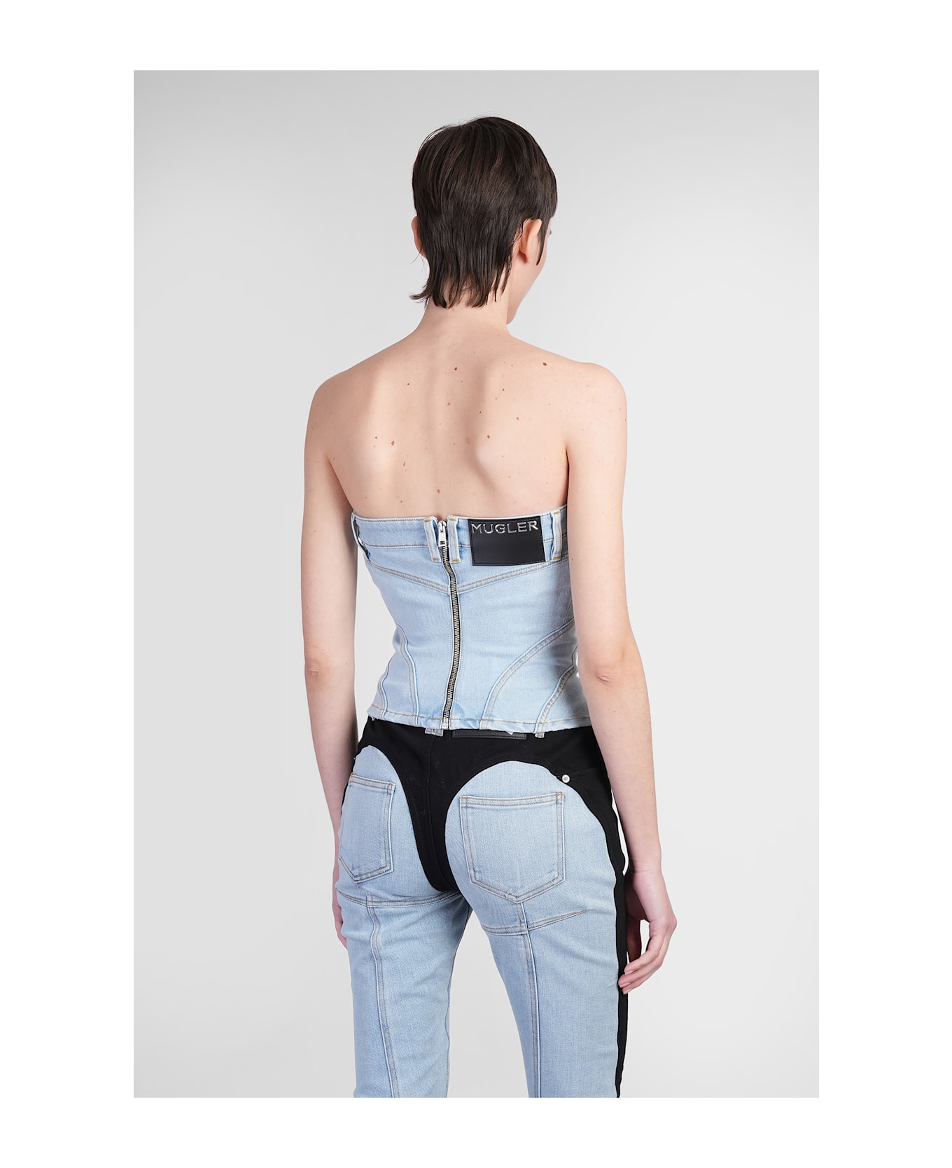 Mugler Topwear In Blue Denim - blue