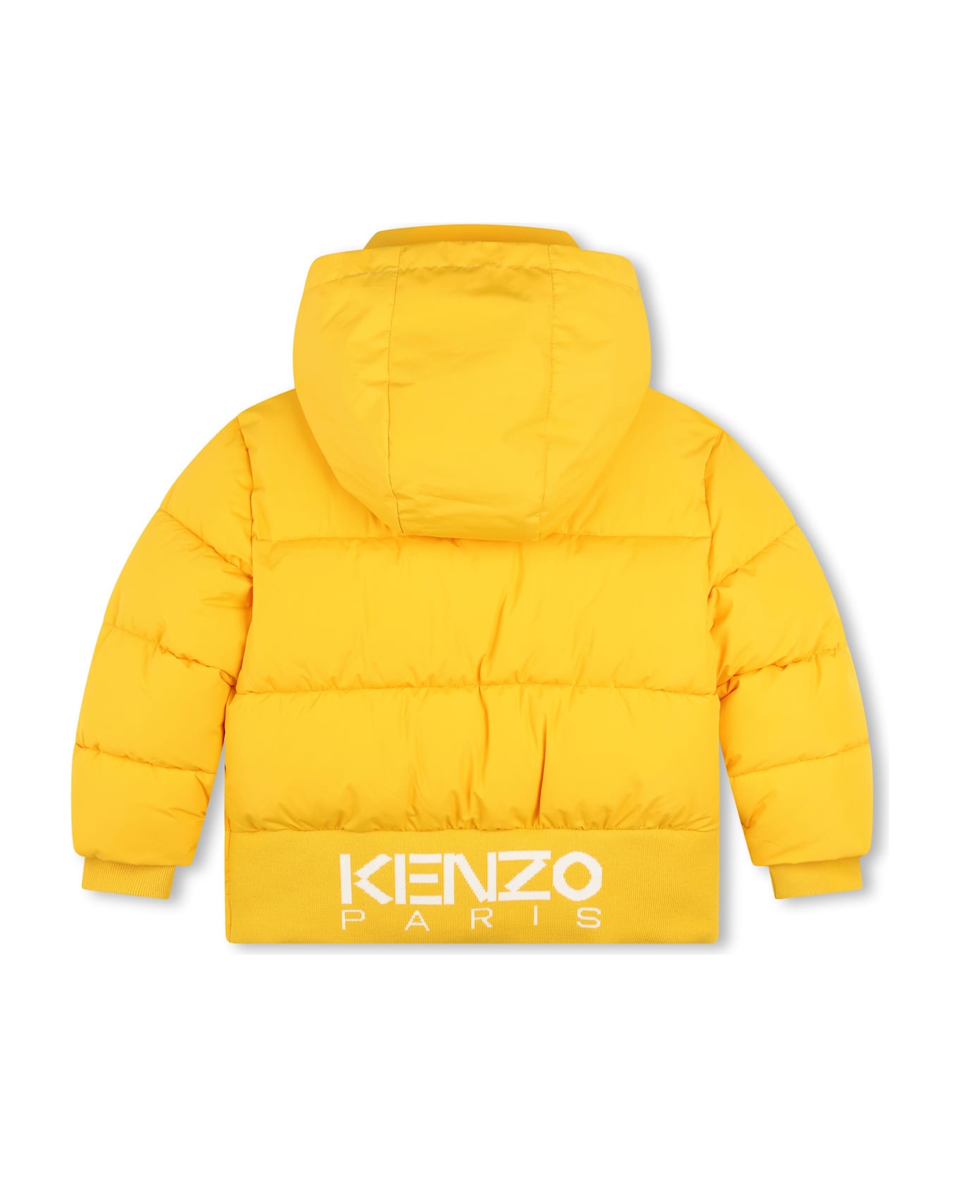 Kenzo Kids Waterproof Down Jacket With Hood - Yellow