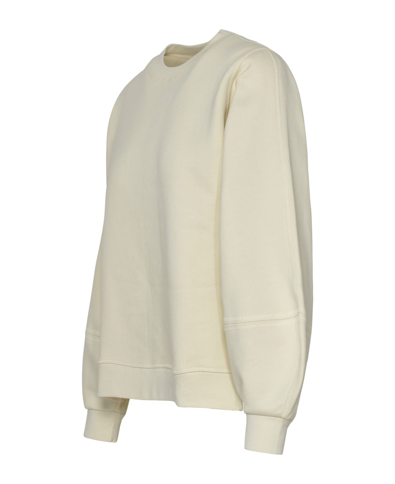 Ganni Cream Cotton Blend Sweatshirt - Ivory
