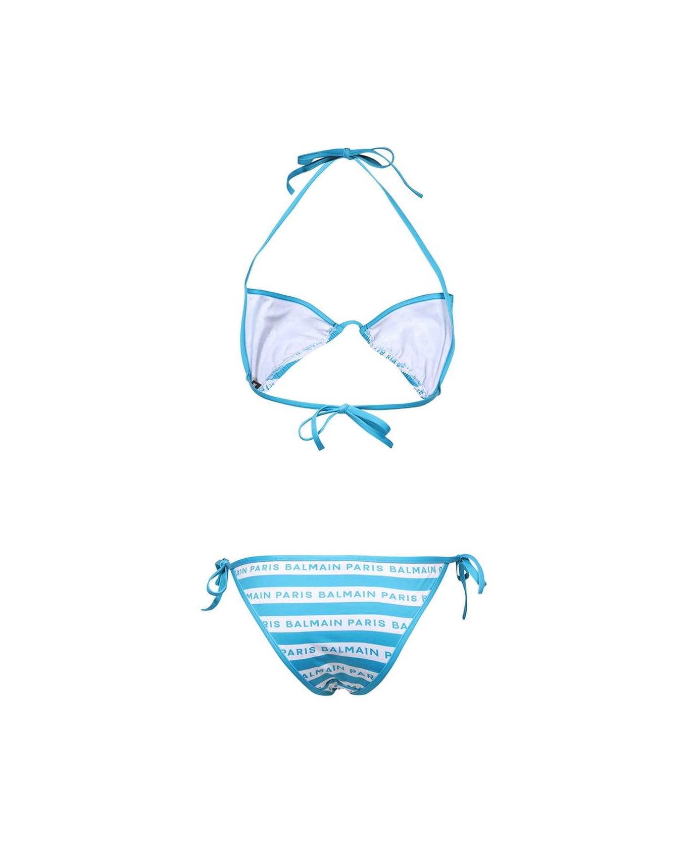 Balmain Triangle Bra Bikini - blue