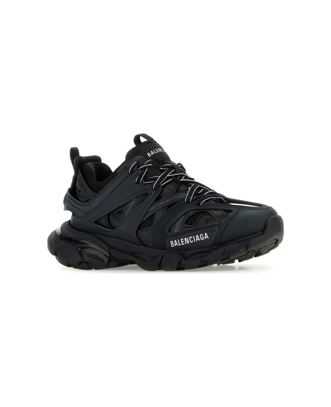 Balenciaga Black Mesh And Rubber Track Sneakers - 1000