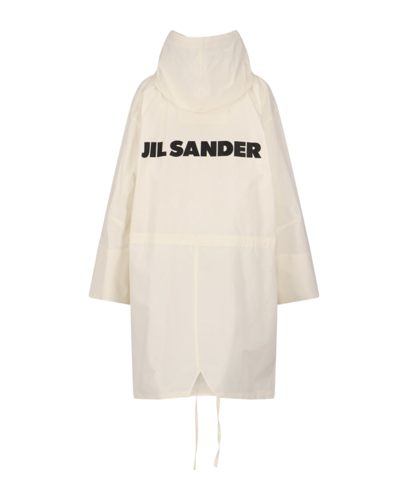 Jil Sander Logo Parka On The Back - White コート＆ジャケット