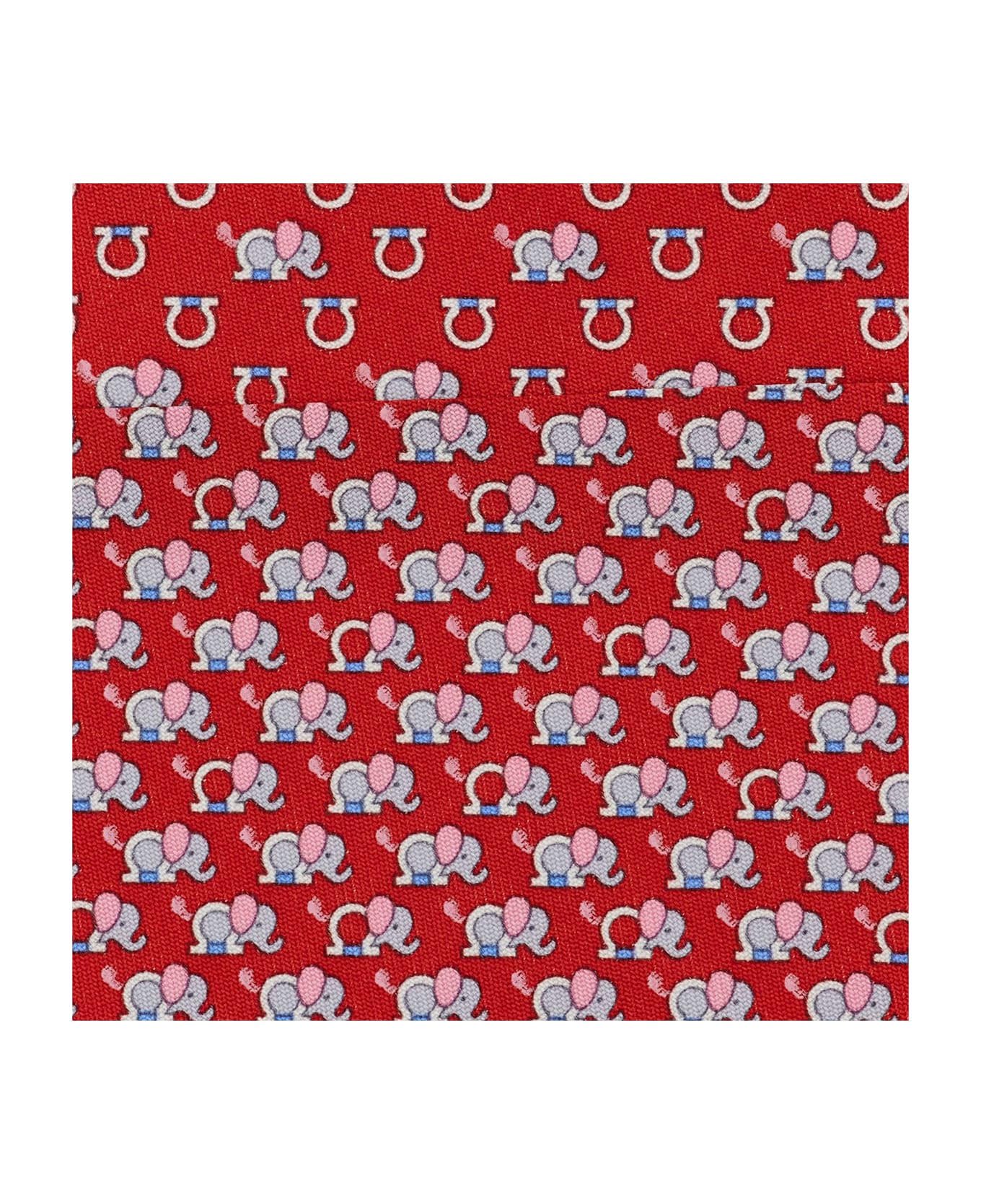 Ferragamo Silk Tie With Geometric Pattern - Red