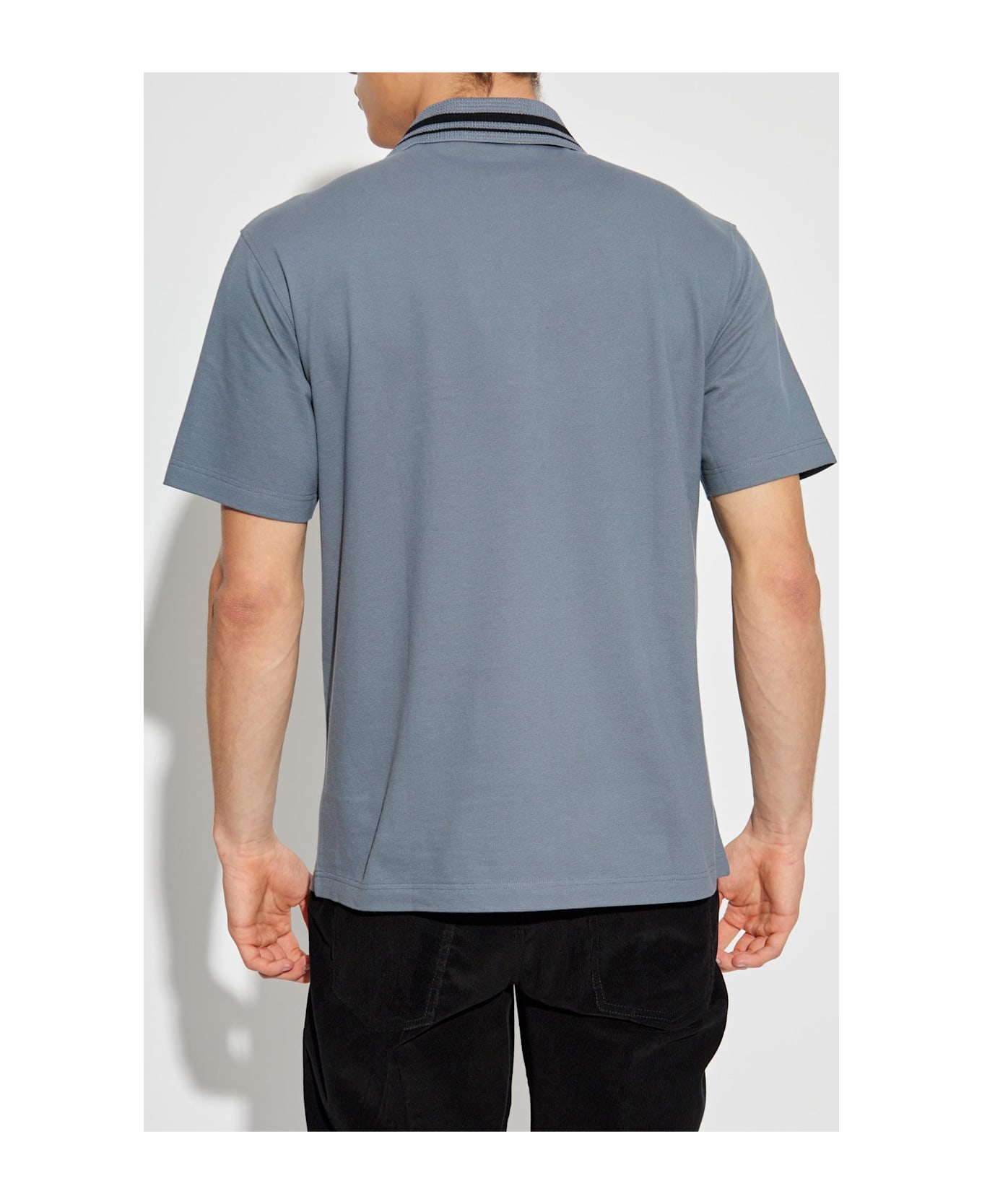 Ferragamo Polo With Embroidered Logo - BLUE