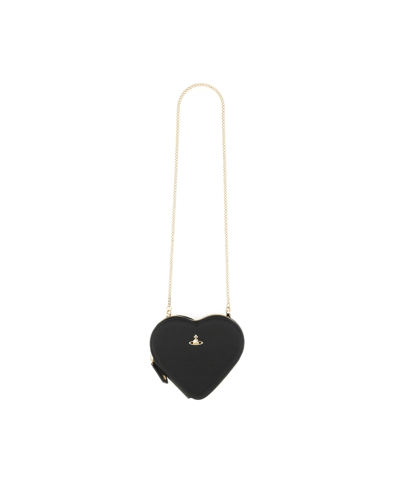 Vivienne Westwood Heart Shoulder Bag - BLACK