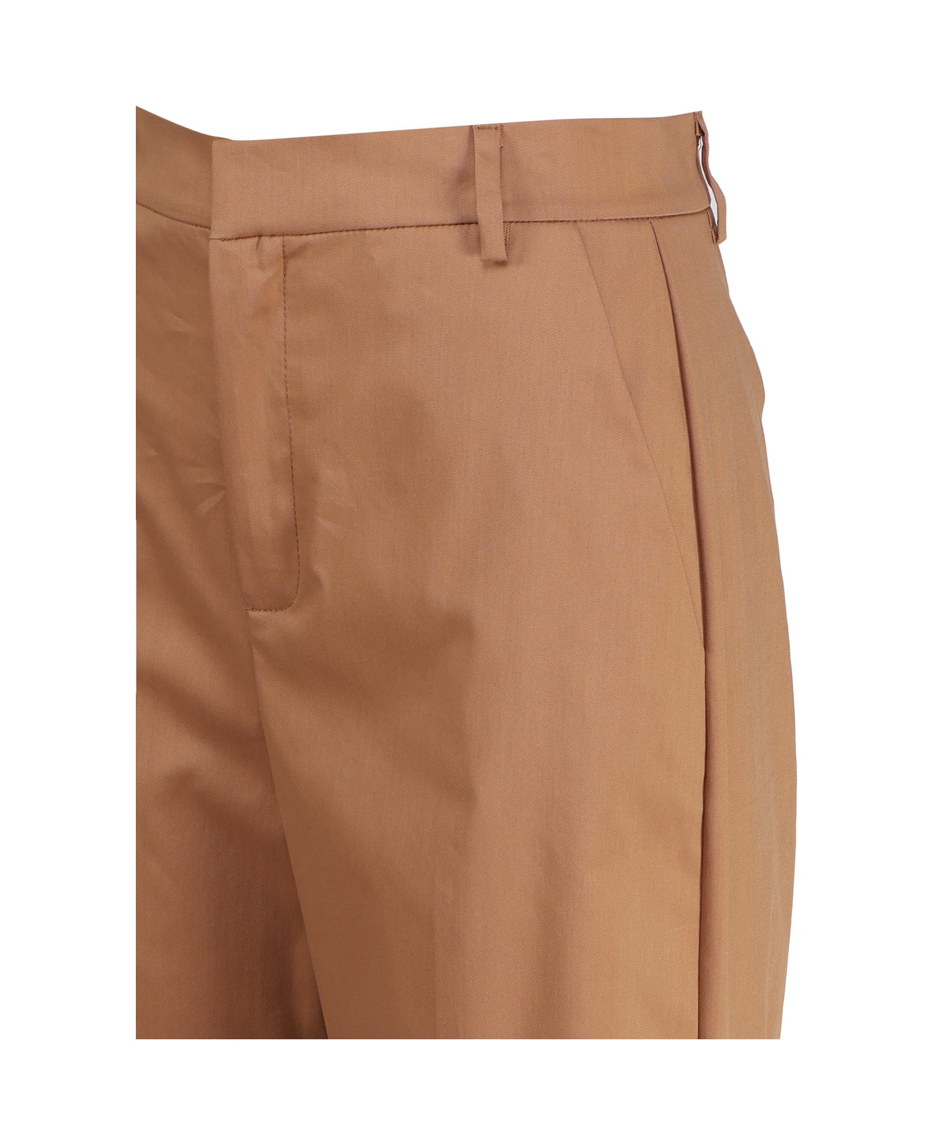 The Andamane High-waisted Cotton Trousers - Brown