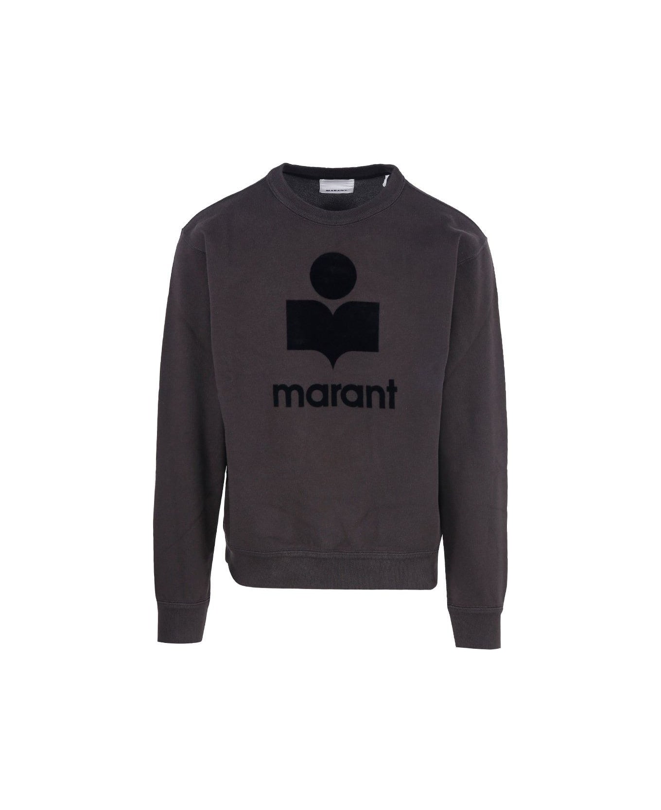 Isabel Marant Logo Printed Crewneck Sweatshirt - Black